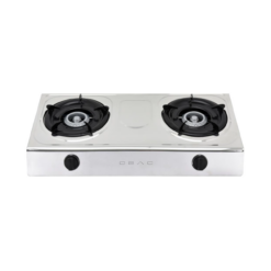 Obac 2 Burner Table Top Stove Silver
